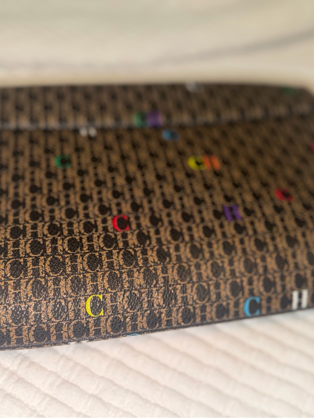 Carolina Herrera Intro medium clutch Monogram Crossbody Clutch in Brown - Picture 7 of 15